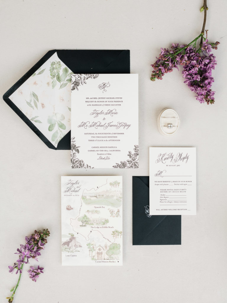 Fine art flat lay from wedding in Carmel, California photographed on film by Liz Andolina Photography