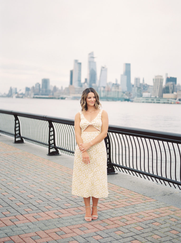 Engagement session on film in Hoboken, New Jersey