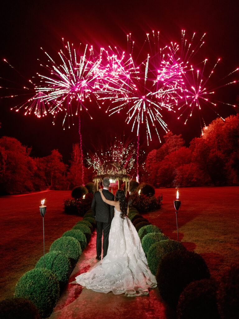 Epic fireworks at a wedding in France