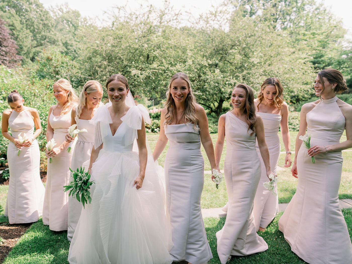 Bridal portraits in the backyard of the bride's family home