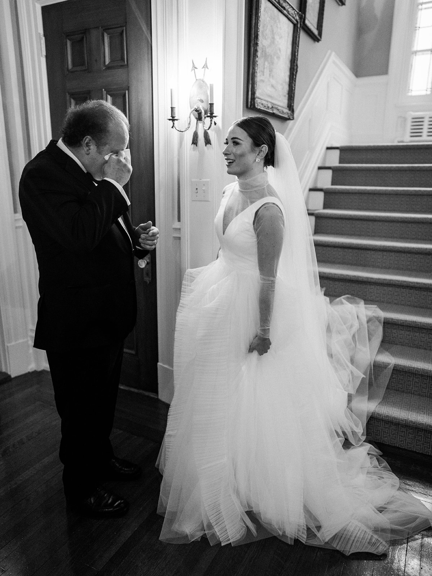 First look with the father of the bride