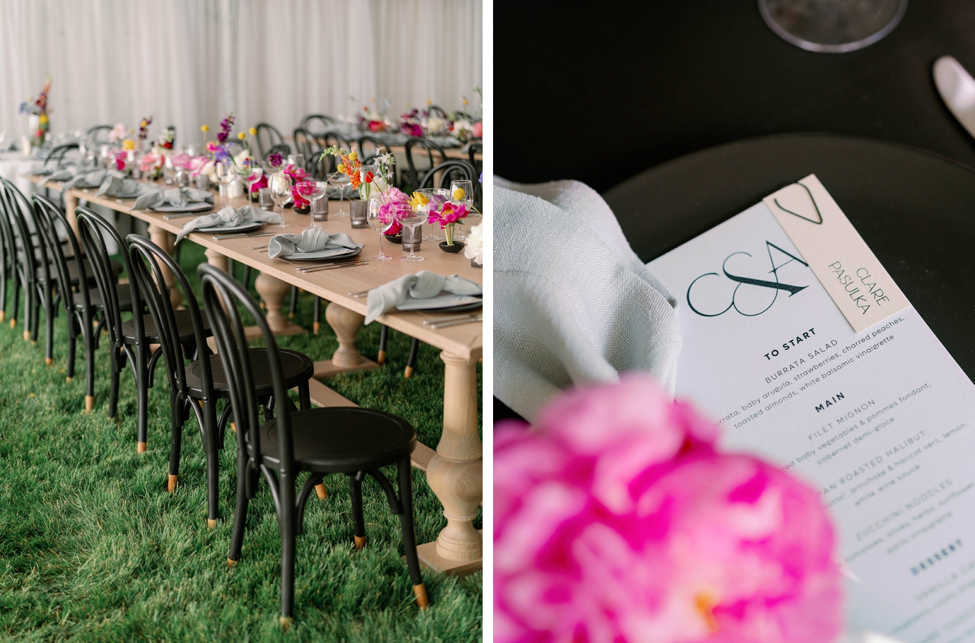 Colorful summer backyard wedding on the East Coast