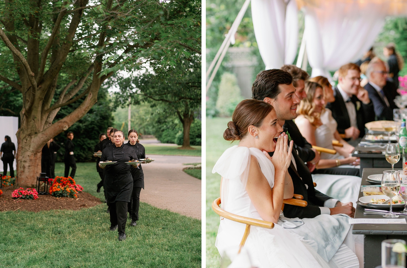 Tented backyard wedding reception in NJ