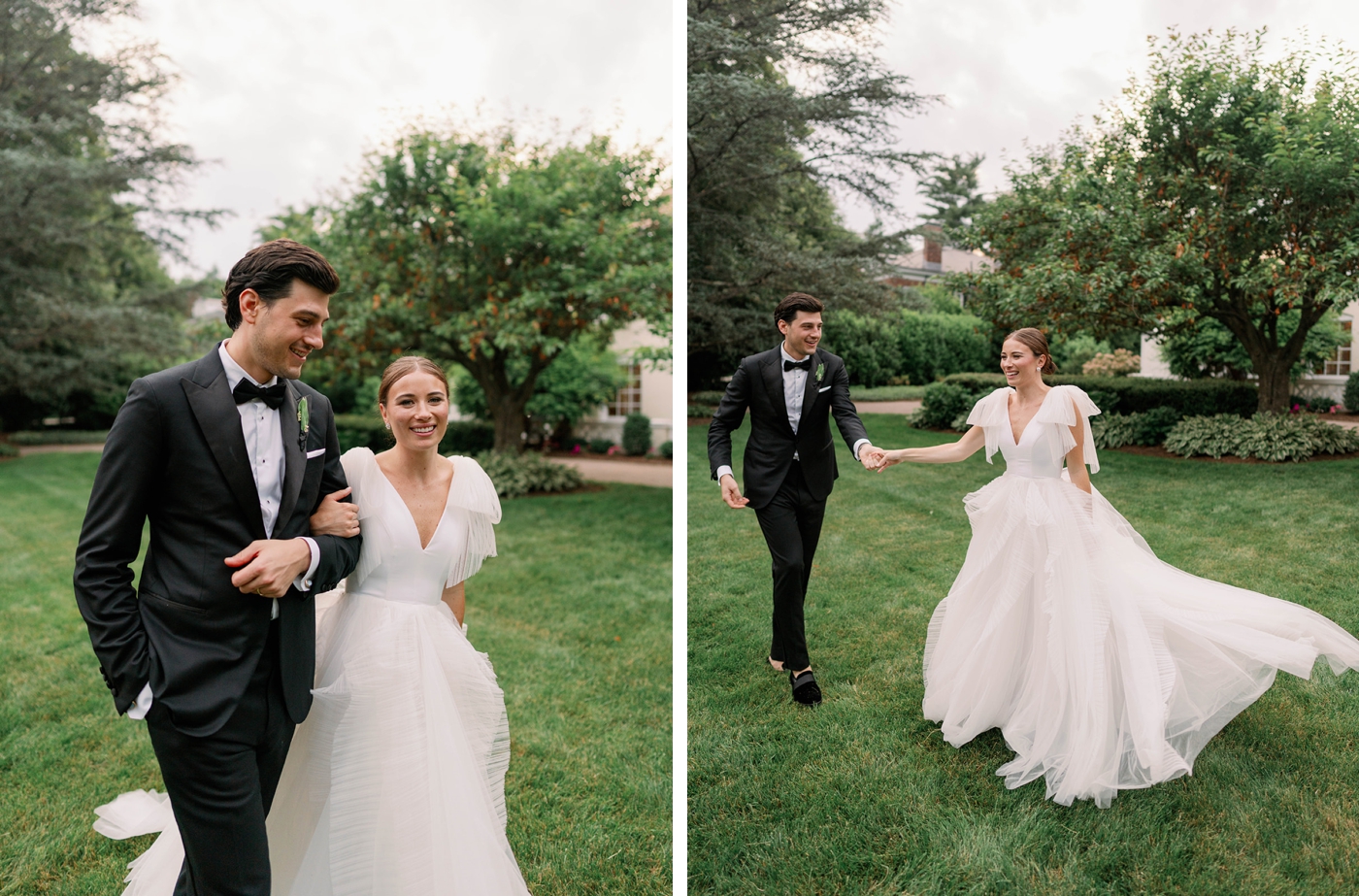 Bridal portraits in the backyard of the bride's family home