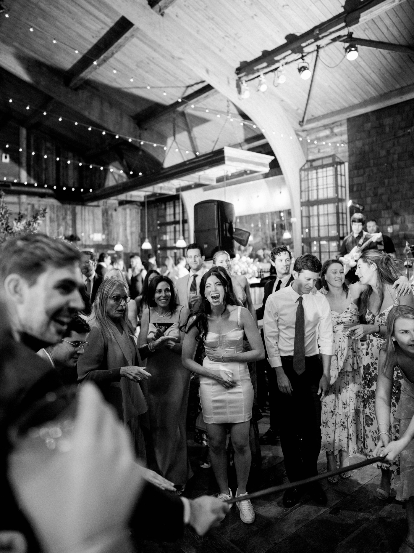 Wedding reception in the barn at Cedar Lakes Estate