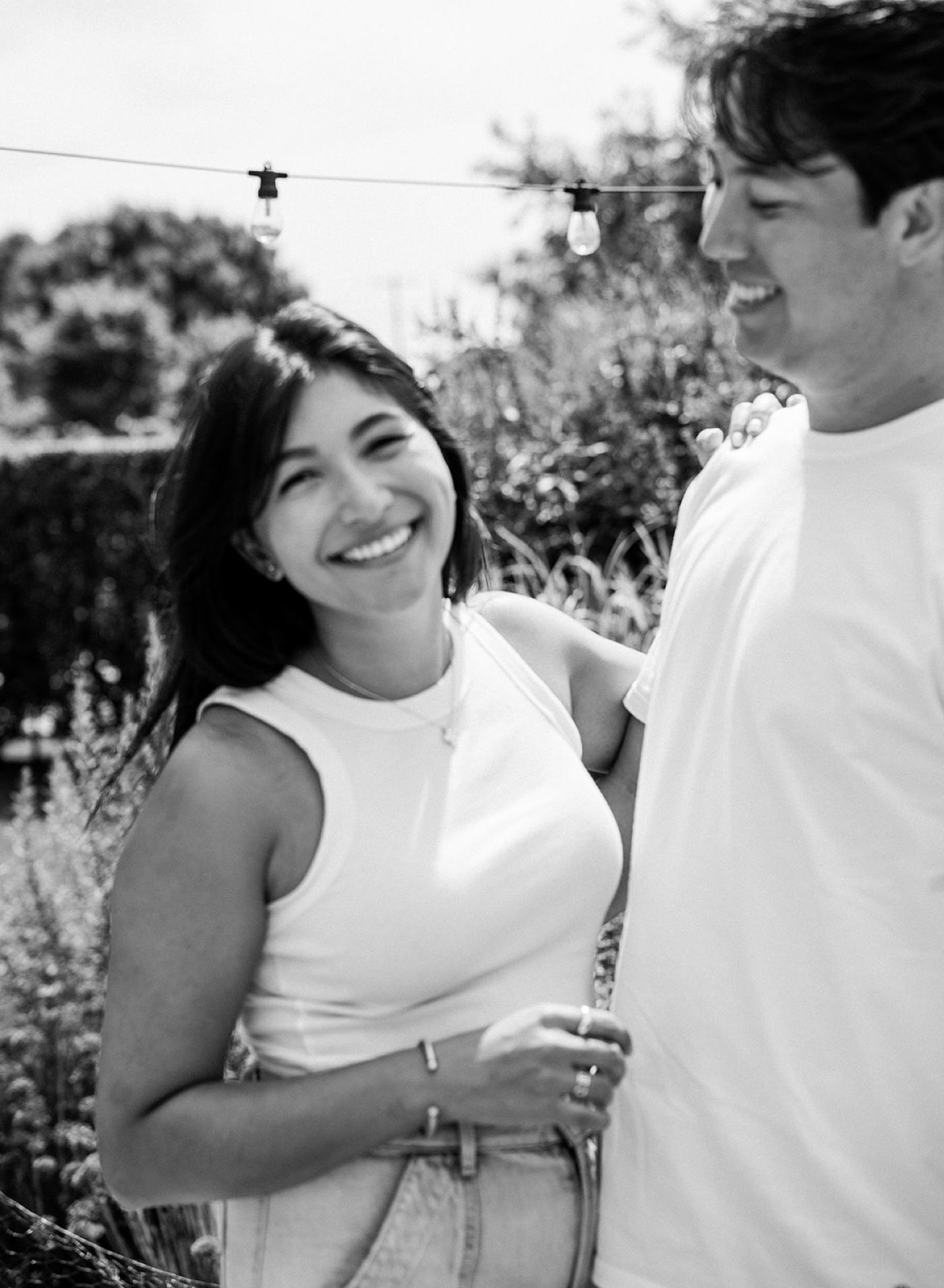 Black and white engagement photos