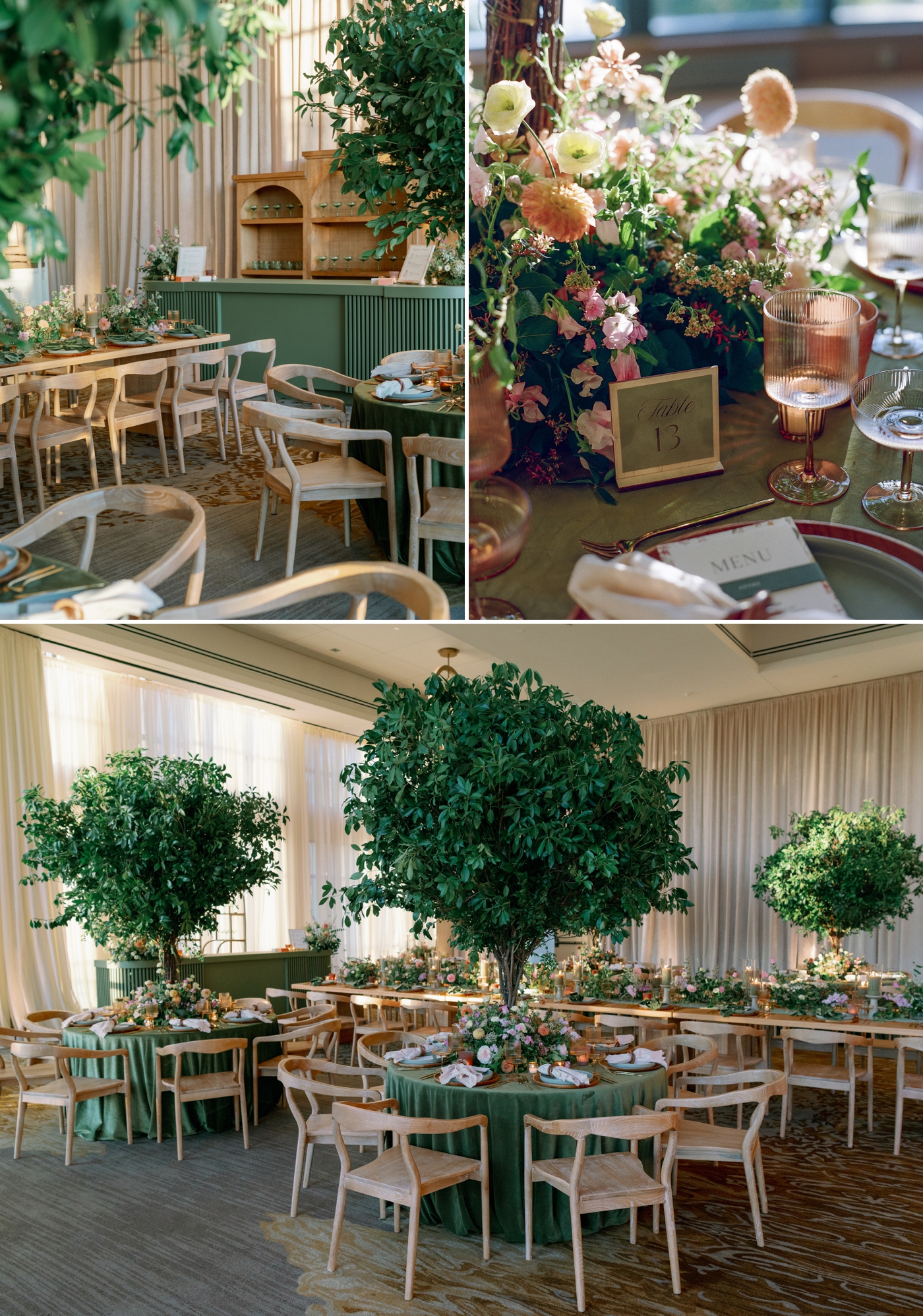 enchanted forest themed wedding reception at intercontinental dc: the wharf